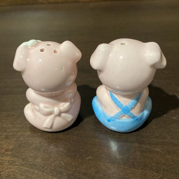 Vintage Hand painted Pig Piglet Salt & Pepper Shakers Set - Picture 6 of 10